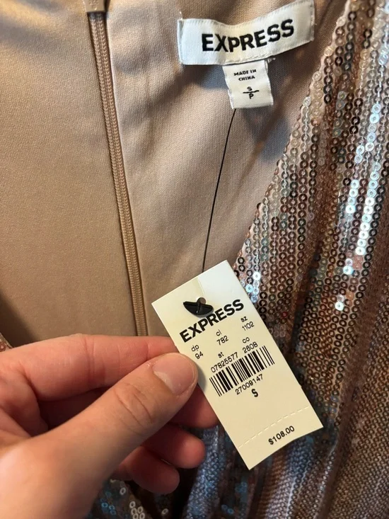 Sequin Midi Dress - Rose Gold - Picture 3 of 3